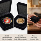 Premium Black Velvet Presentation Box for Coin