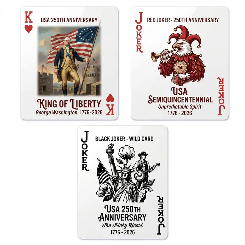 USA 250th Anniversary Commemorative Playing Cards, Limited Edition Patriotic Deck (1776–2026)