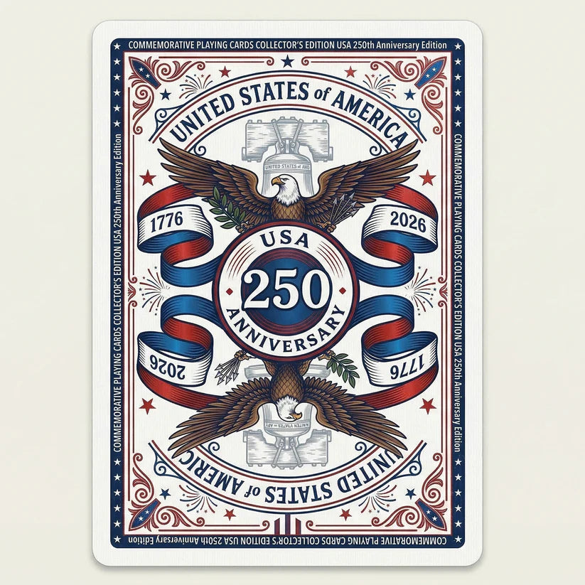 USA 250th Anniversary Commemorative Playing Cards, Limited Edition Patriotic Deck (1776–2026)