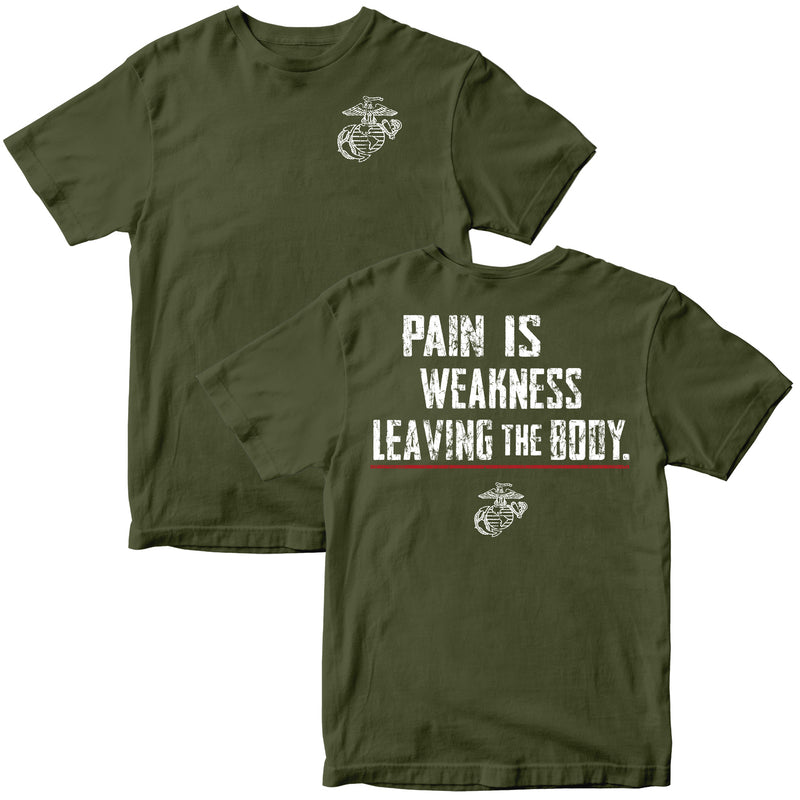 US Marine Corps Pain Is Weakness Leaving the Body T-Shirt