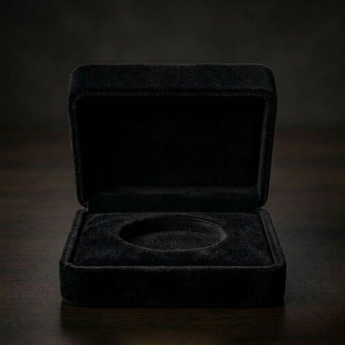 Premium Black Velvet Presentation Box for Coin