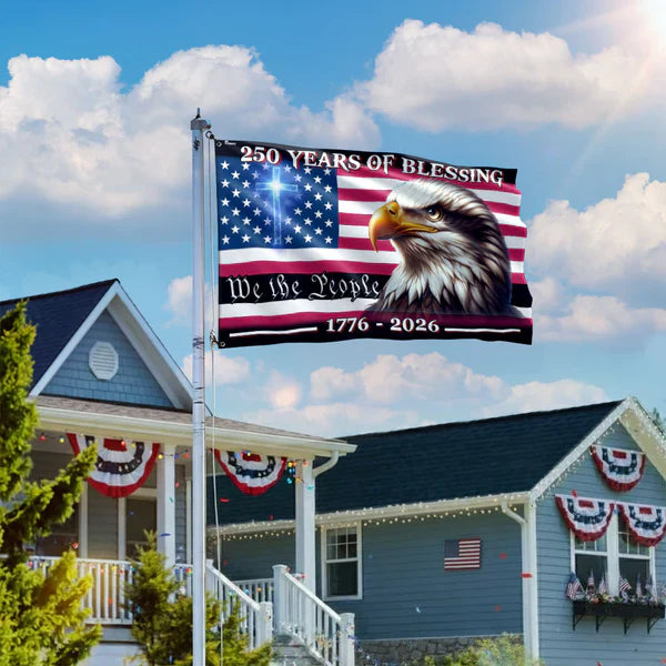 America 250th Anniversary Flag, Patriotic Eagle “We The People” 1776-2026 American Flag, 250 Years of Blessing USA Outdoor & Indoor Patriotic Banner