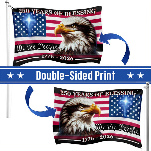 America 250th Anniversary Flag, Patriotic Eagle “We The People” 1776-2026 American Flag, 250 Years of Blessing USA Outdoor & Indoor Patriotic Banner