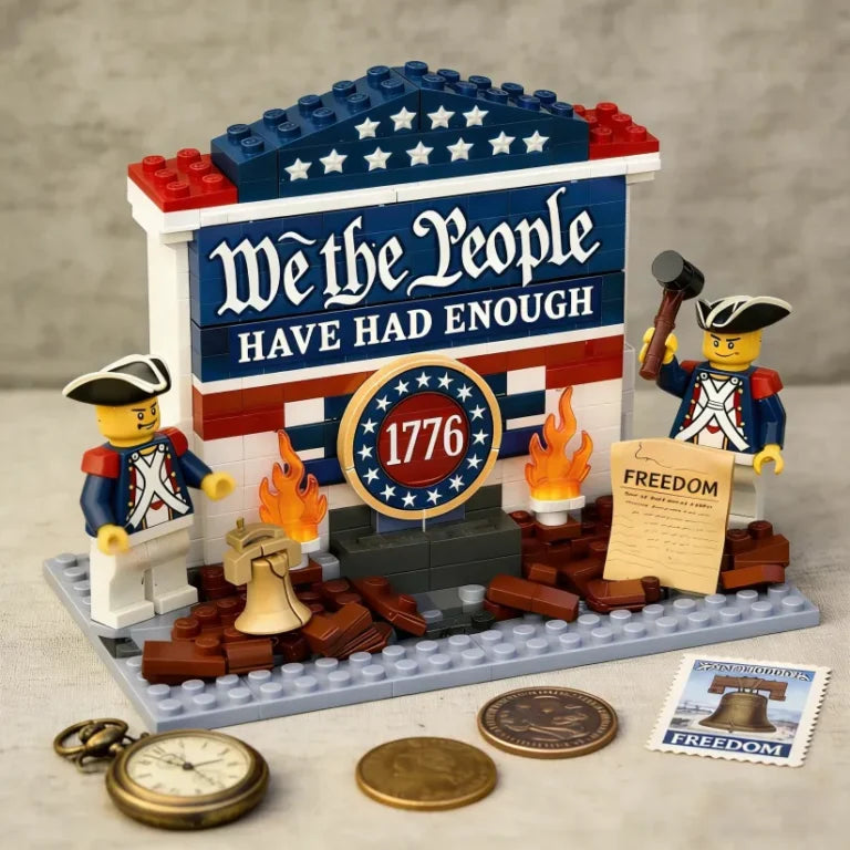 “We The People – Have Had Enough” 1776 Brick Building Set – Patriotic Display Model for Collectors and History Enthusiasts