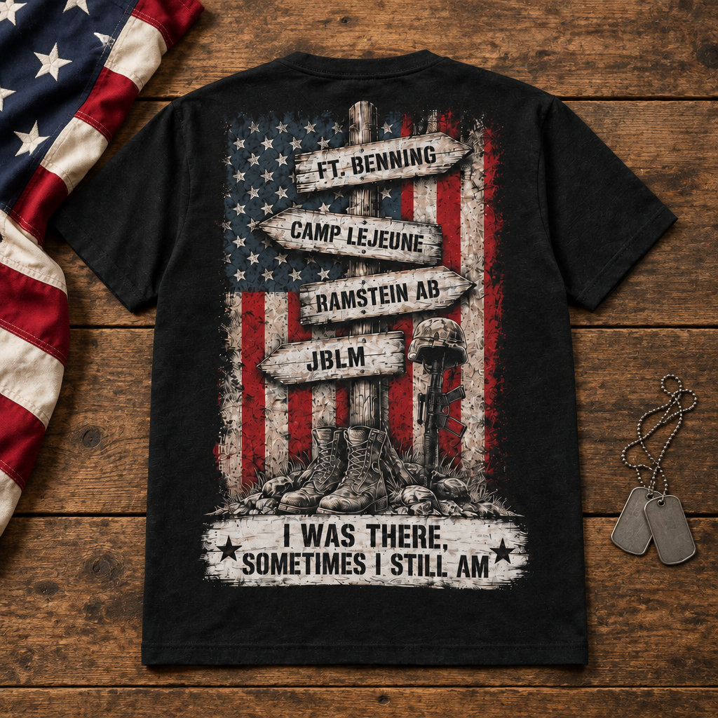 Custom Veteran World Tour T-Shirt – Personalized Name, Branch & Duty Stations
