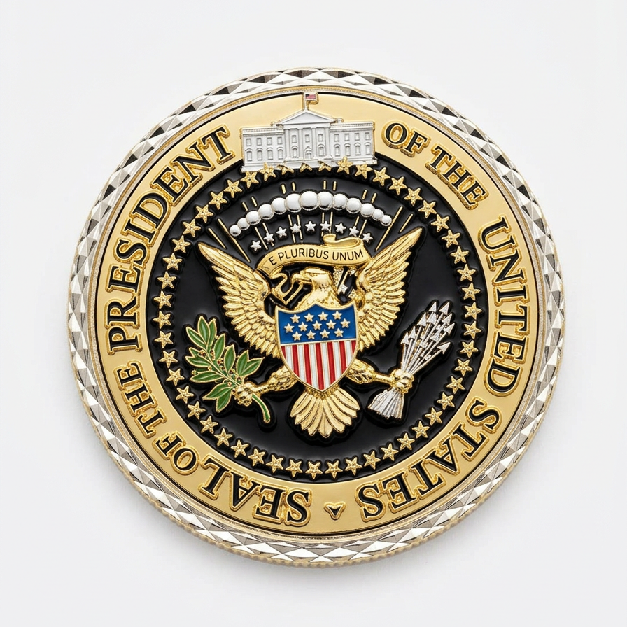 Trump 45th & 47th President Challenge Coin, Gold Plated Commemorative Collectible, Double-Sided Patriotic Gift