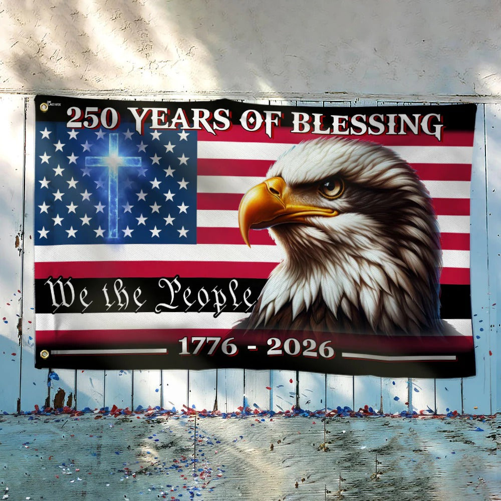 America 250th Anniversary Flag, Patriotic Eagle “We The People” 1776-2026 American Flag, 250 Years of Blessing USA Outdoor & Indoor Patriotic Banner