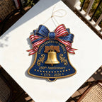 USA 250th Anniversary Wooden Liberty Bell Sign: 1776-2026 Decor, Patriotic Door Hanger