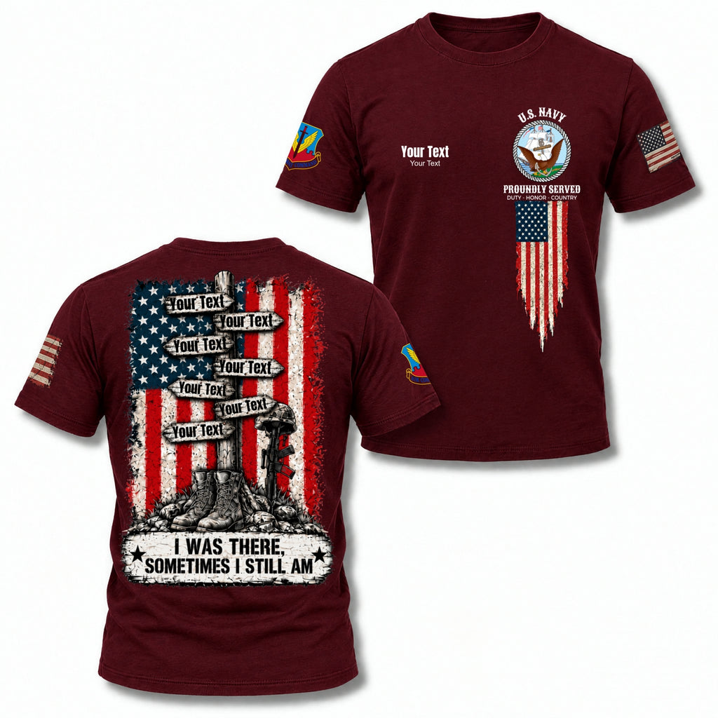 Custom Veteran Polo T-Shirt, Personalized Name, Rank, Branch & Duty Stations