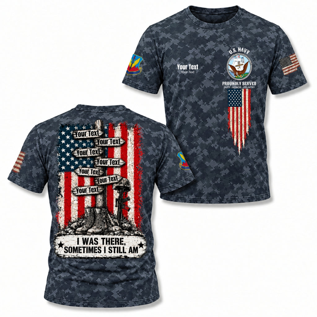 Custom Veteran Polo T-Shirt, Personalized Name, Rank, Branch & Duty Stations