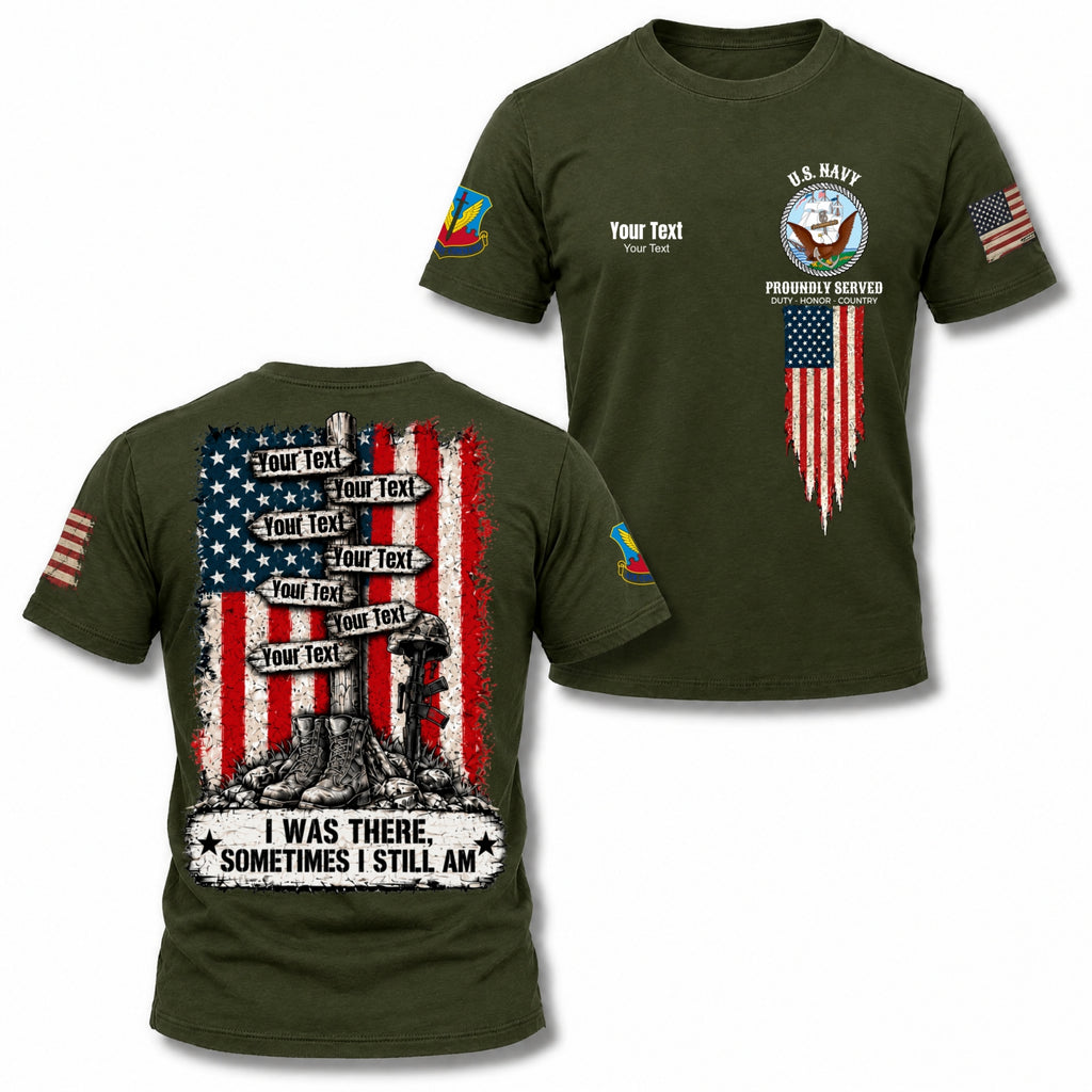 Custom Veteran Polo T-Shirt, Personalized Name, Rank, Branch & Duty Stations