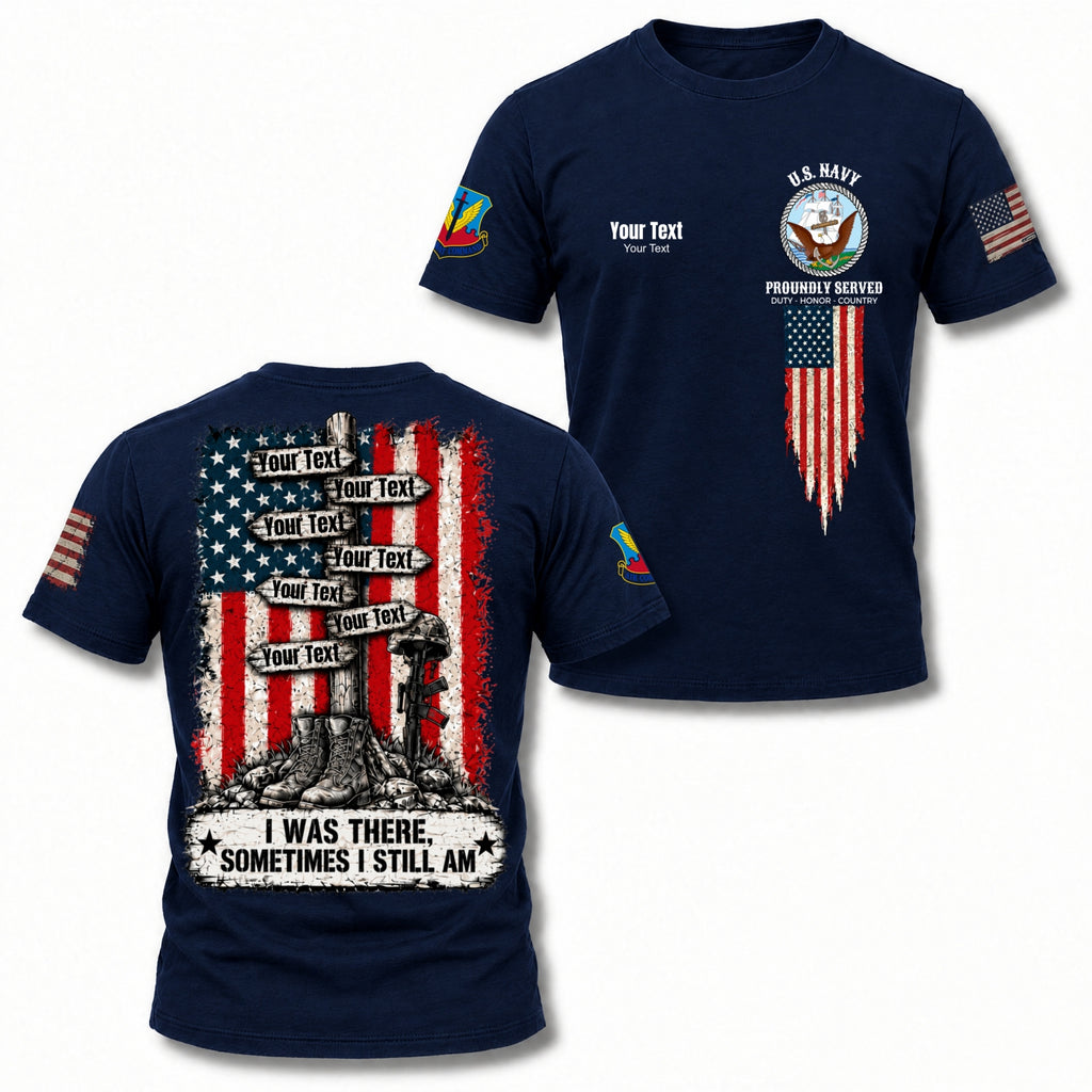 Custom Veteran Polo T-Shirt, Personalized Name, Rank, Branch & Duty Stations